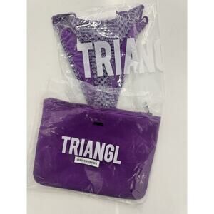 Triangl Women's Cora Monty Purple Crochet Halter Bikini Bottom Size XS NWT
